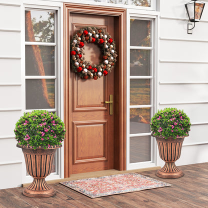 18 inch Tall Vintage Planters Set of 2 with Pedestal Base and Pre-marked Drain Hole, Bronze Raised Garden Beds at Gallery Canada