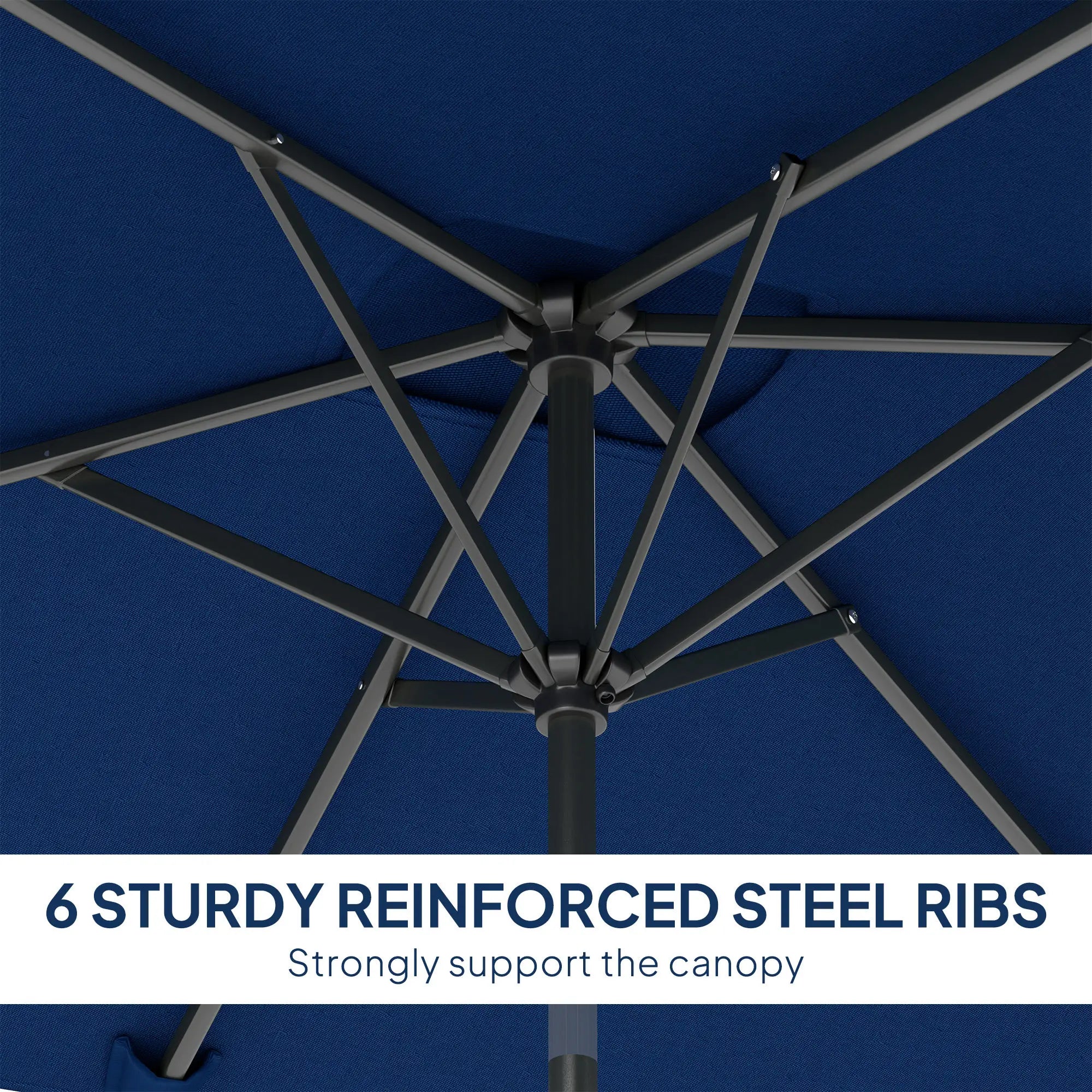 6.5x9.6ft Rectangle Aluminum Tilt Patio Umbrella, Navy Blue Sun Umbrellas at Gallery Canada