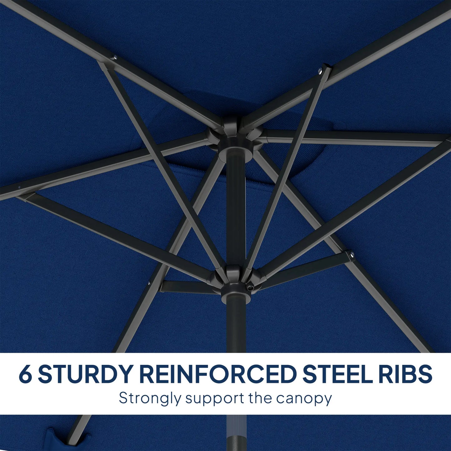 6.5x9.6ft Rectangle Aluminum Tilt Patio Umbrella, Navy Blue Sun Umbrellas at Gallery Canada