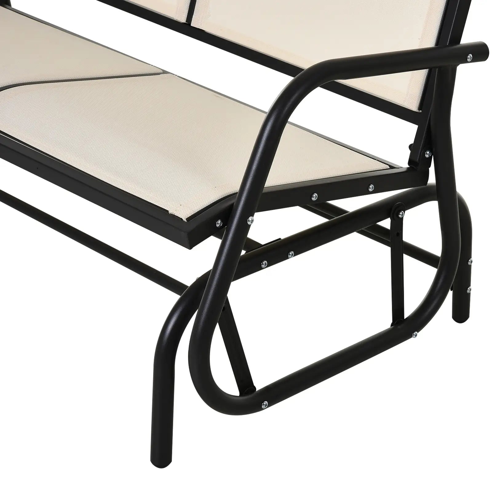 Outdoor Steel Sling Glider Bench, Fabric Swing Chair, Cream Outdoor Gliders at Gallery Canada