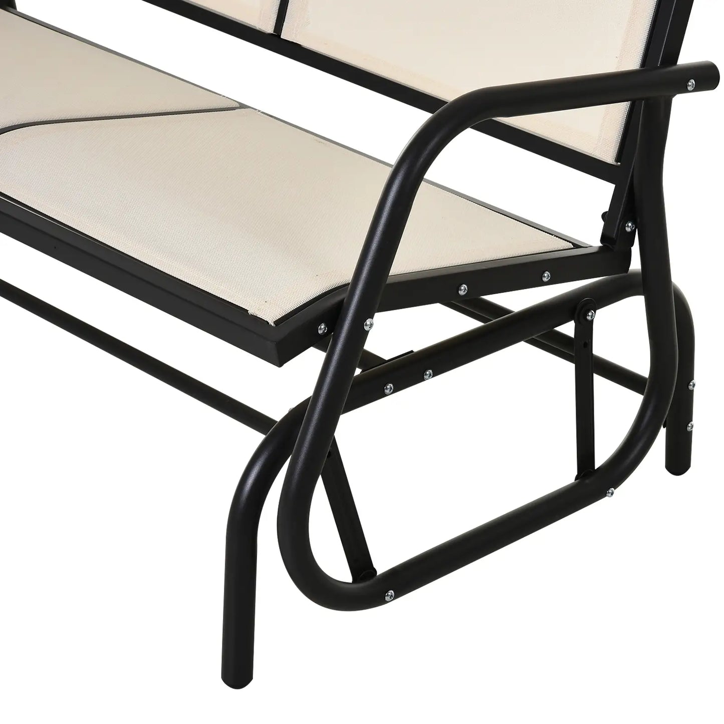 Outdoor Steel Sling Glider Bench, Fabric Swing Chair, Cream Outdoor Gliders at Gallery Canada