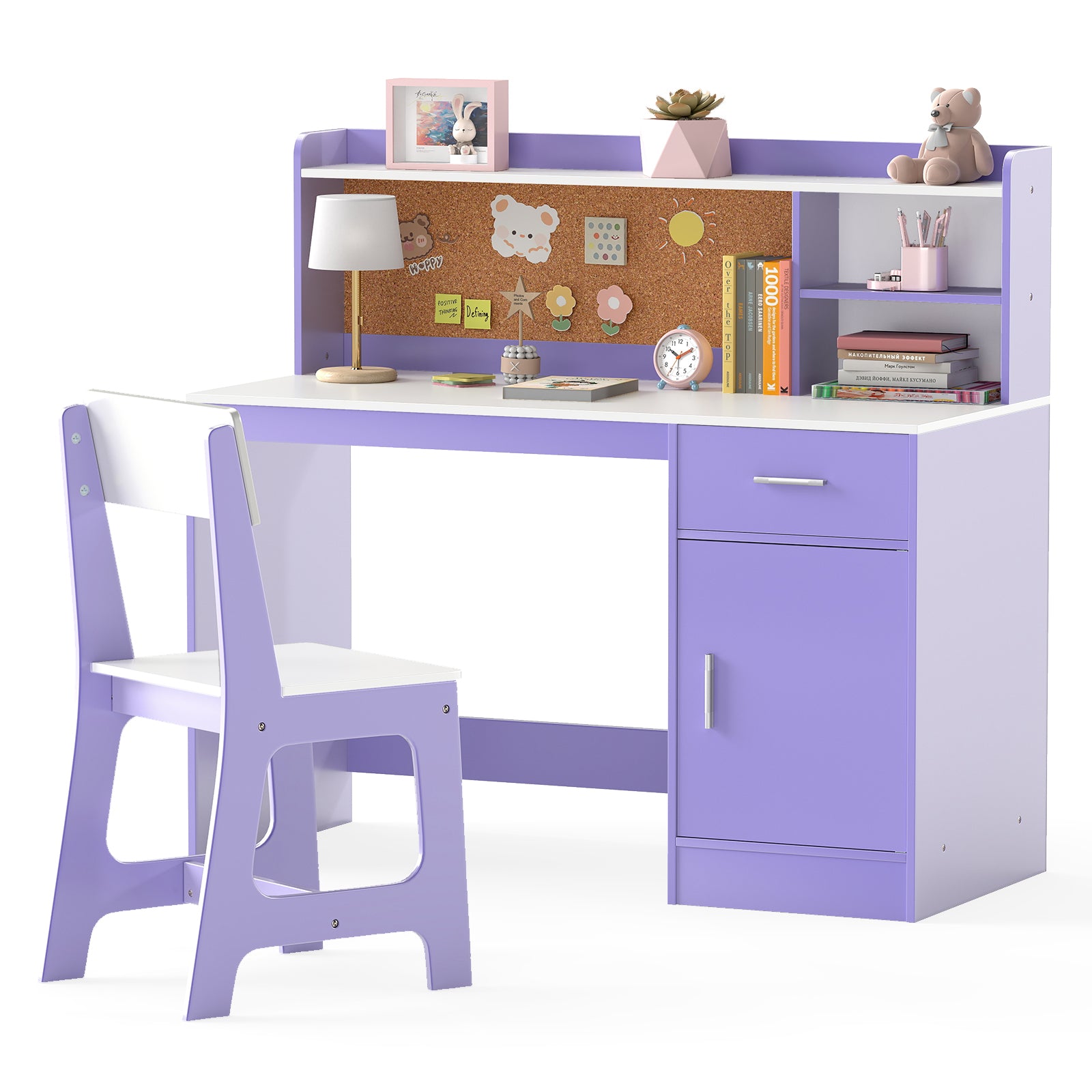Kids Study Desk and Chair Set Student Table and Chair, Purple Kids Table & Chair Sets at Gallery Canada