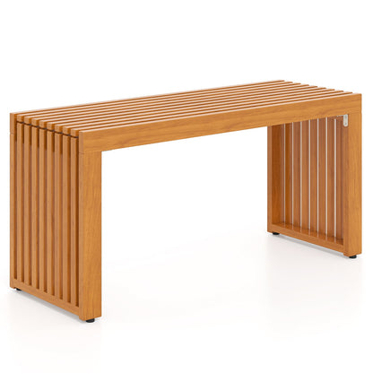 36 Inch Acacia Wood Patio Bench, All-Slat Loveseat Outdoor Benches Options at Gallery Canada