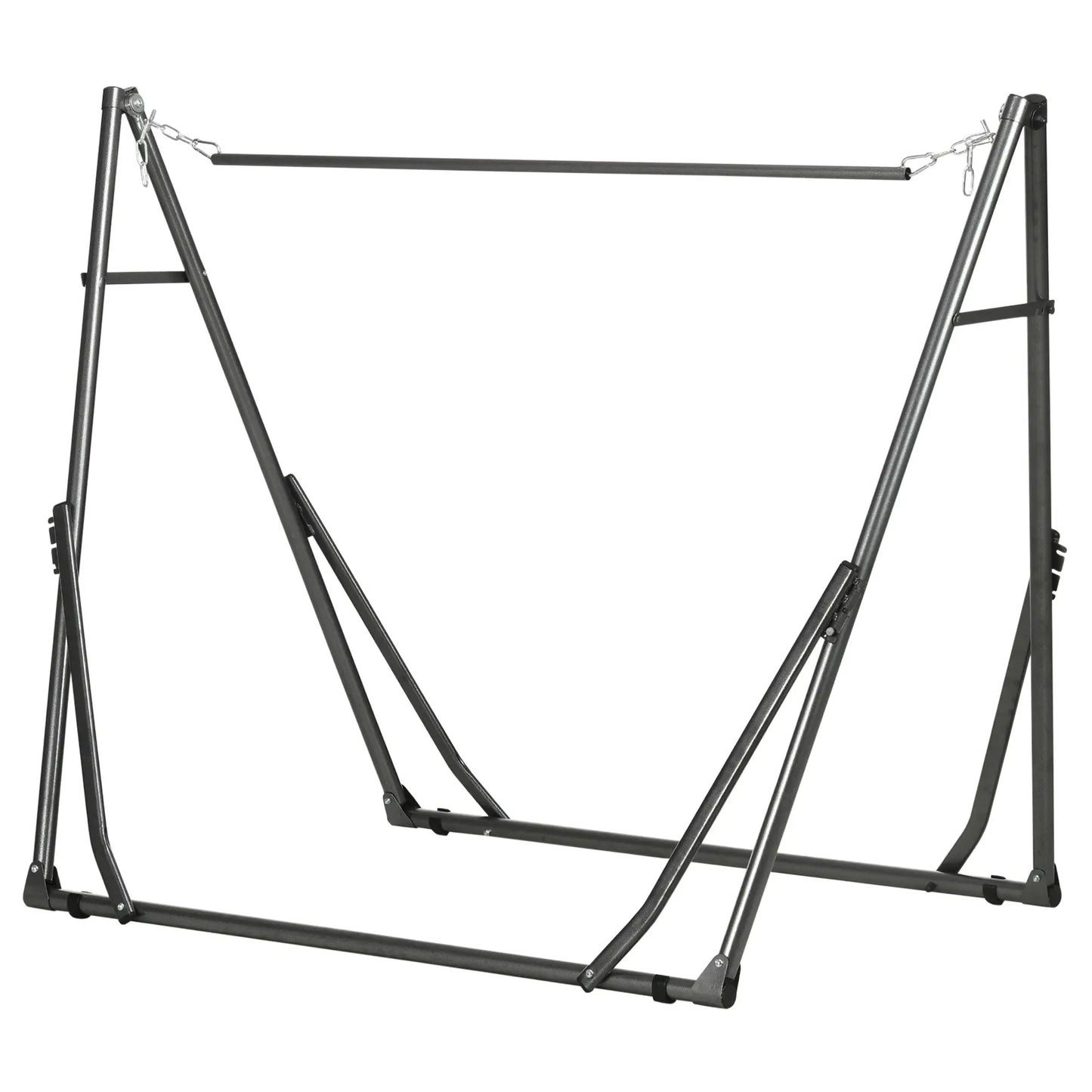 Portable Hammock Stand, 2-in-1 Net Stand, Patio, Garden, Black Hammock Stands Black, Silver at Gallery Canada