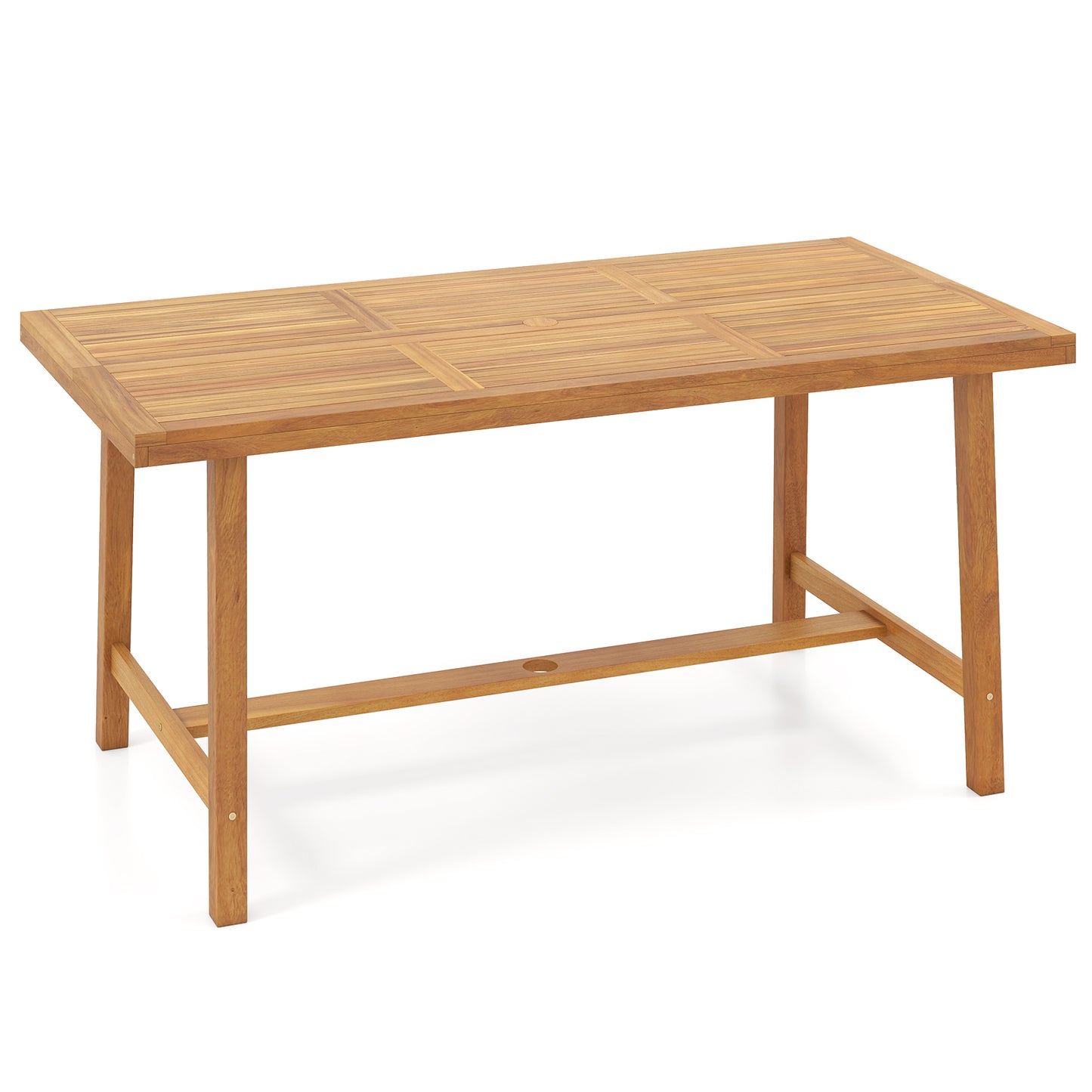 Acacia Wood Dining Table for 6 People Heavy-Duty Indoor Outdoor, Natural Patio Dining Tables at Gallery Canada