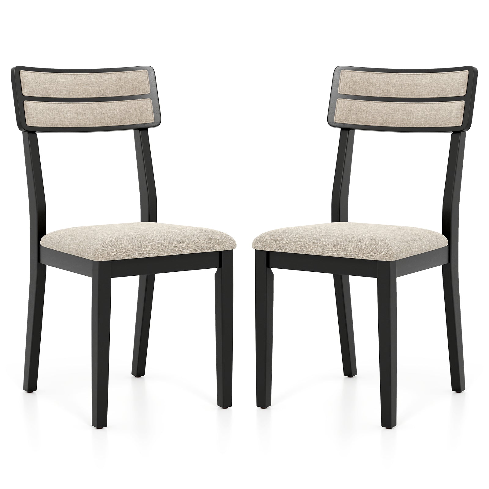 Modern Dining Chairs Set of 2 with Tilt Backrest for Dining Room, Black Dining Chairs at Gallery Canada