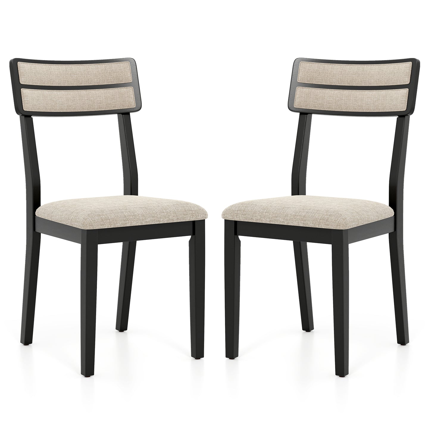Modern Dining Chairs Set of 2 with Tilt Backrest for Dining Room, Black Dining Chairs at Gallery Canada