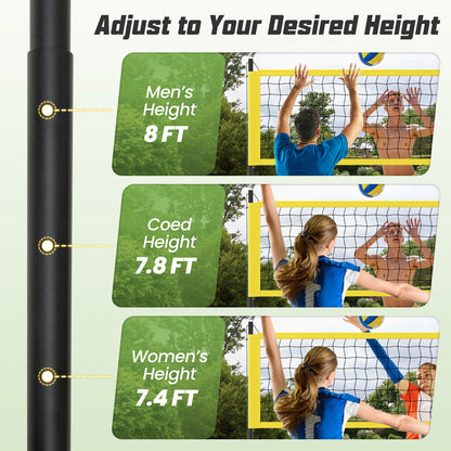 Portable Outdoor Volleyball Net Set Heavy-Duty Volleyball Net System, Yellow Sport Equipments at Gallery Canada
