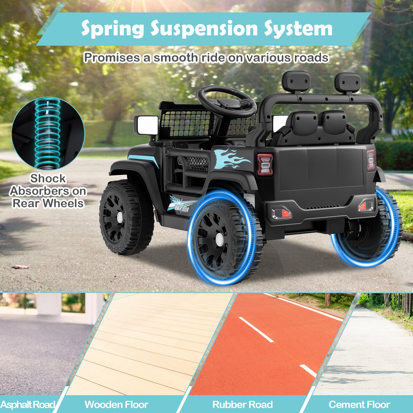 12V Kids Ride on Truck Car Battery Powered Electric Vehicle, Black Powered Ride On Toys at Gallery Canada