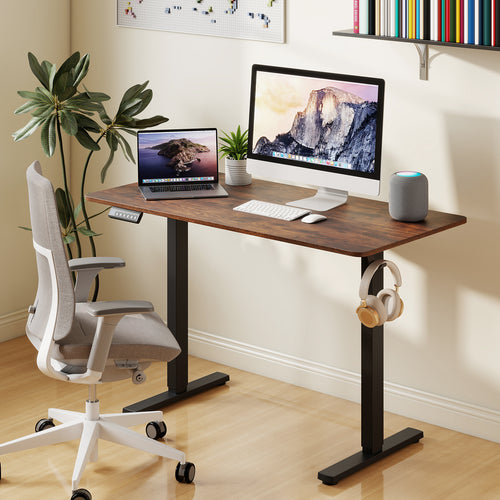 48 Inch x 24 Inch Ergonomic Electric Standing Desk with 3 Memory Settings for Home Office, Rustic Brown