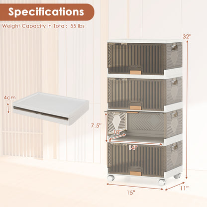3/4/5/6-Cube Stackable Storage Bins with Detachable Wheels-4 Cube, White Shoe Racks & Storage Benches at Gallery Canada
