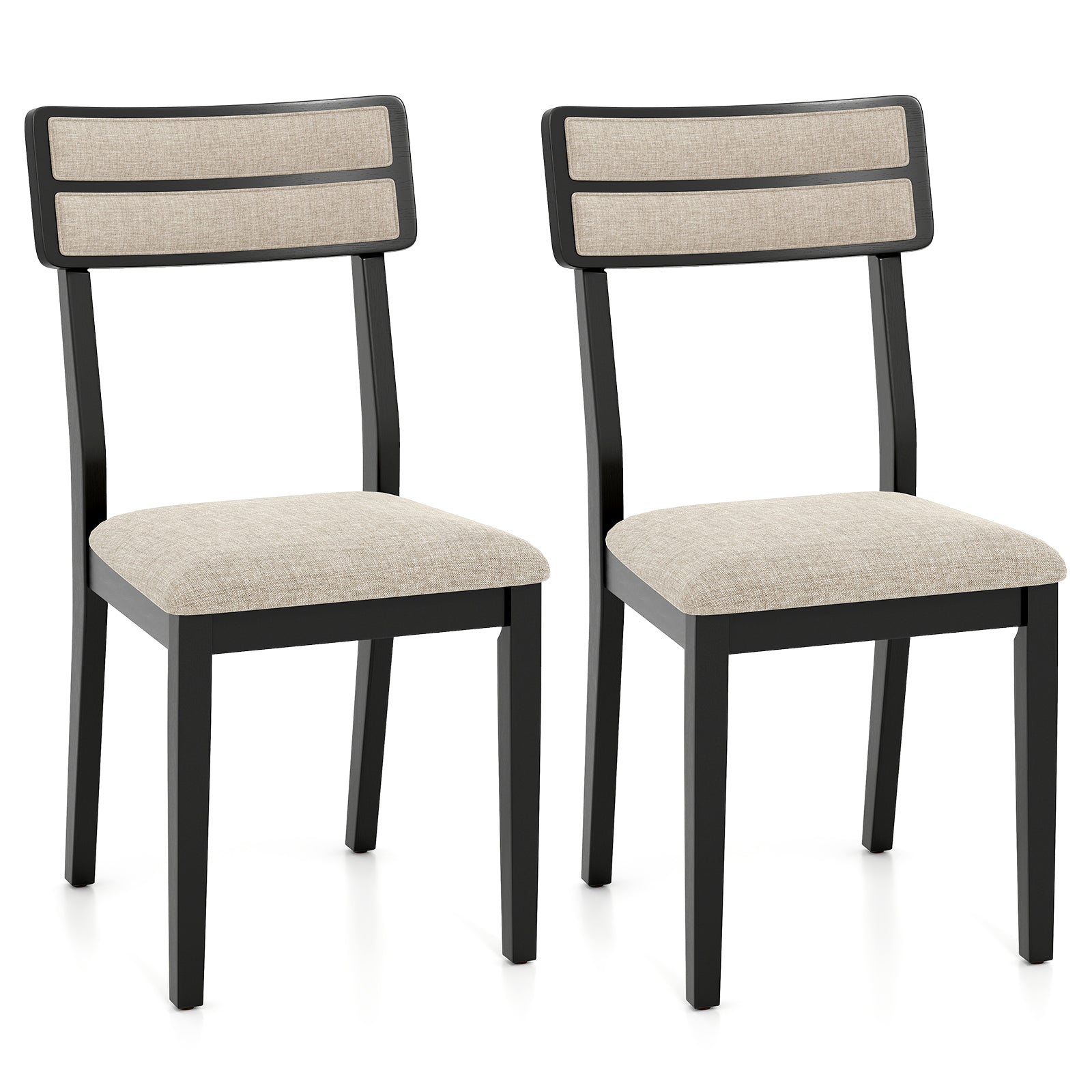 Modern Dining Chairs Set Of 2, Tilt Backrest, Black Dining Chairs at Gallery Canada