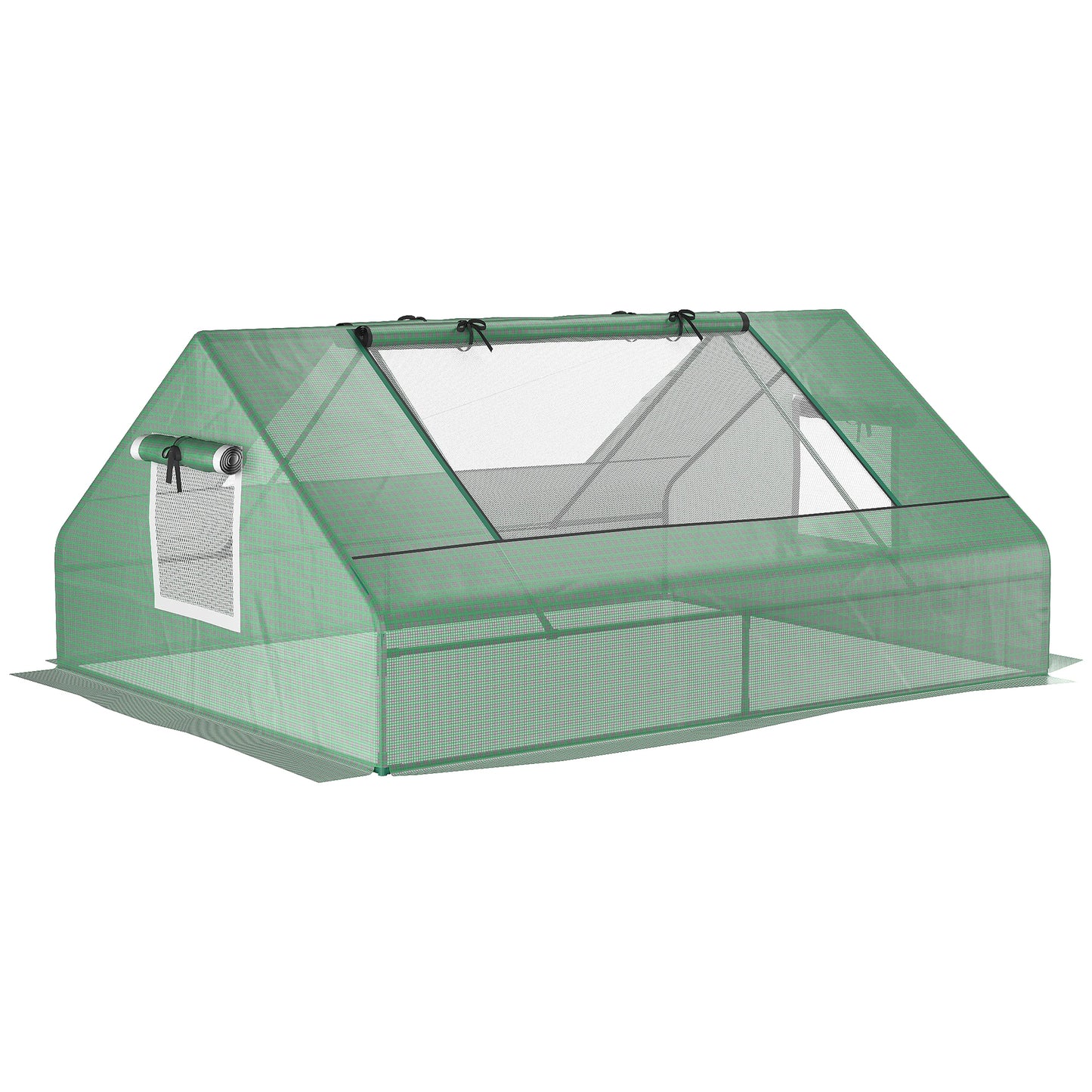 71" x 55" x 32" Mini Greenhouse, Portable Hot House for Plants, 2 Large Windows, Ground Nails, Green Mini Greenhouses Dark Green at Gallery Canada