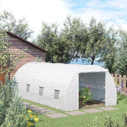 20x10x7ft Heavy Duty Walk-In Greenhouse, Outdoor Plant Grow House, White Tunnel Greenhouses at Gallery Canada
