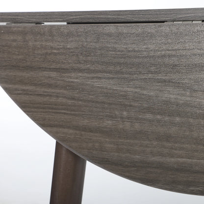 35" Folding Dining Table, Round Drop Leaf, Distressed Light Grey, Light Grey Dining Tables at Gallery Canada