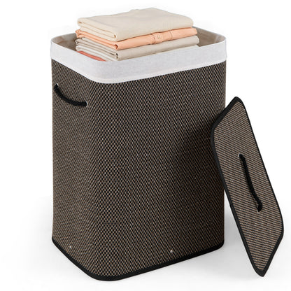 19 Gal Capacity Bamboo Clothes Hamper with Removable Liner and Portable Handles, Black Laundry Baskets Black at Gallery Canada