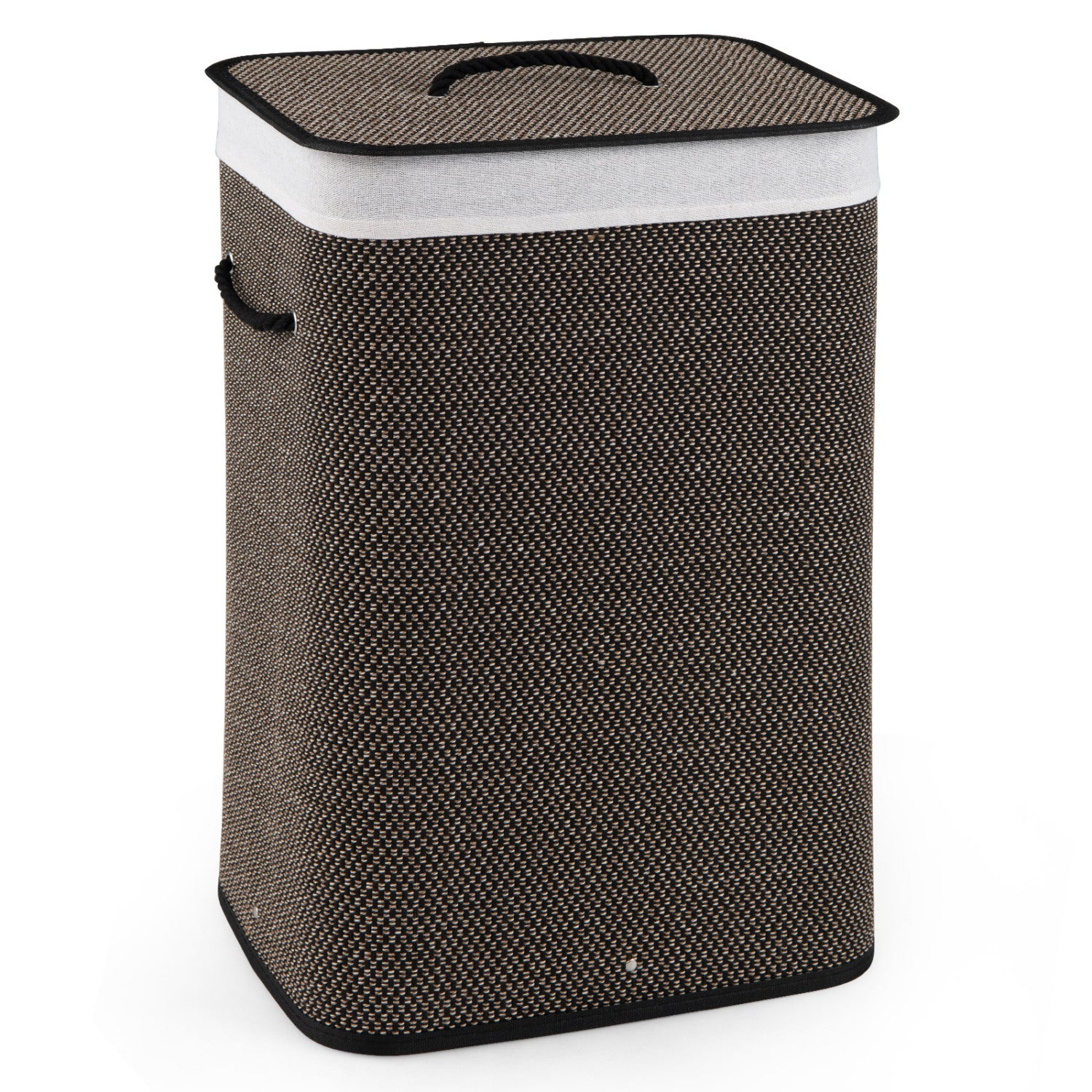 19 Gal Capacity Bamboo Clothes Hamper with Removable Liner and Portable Handles, Black Laundry Baskets at Gallery Canada