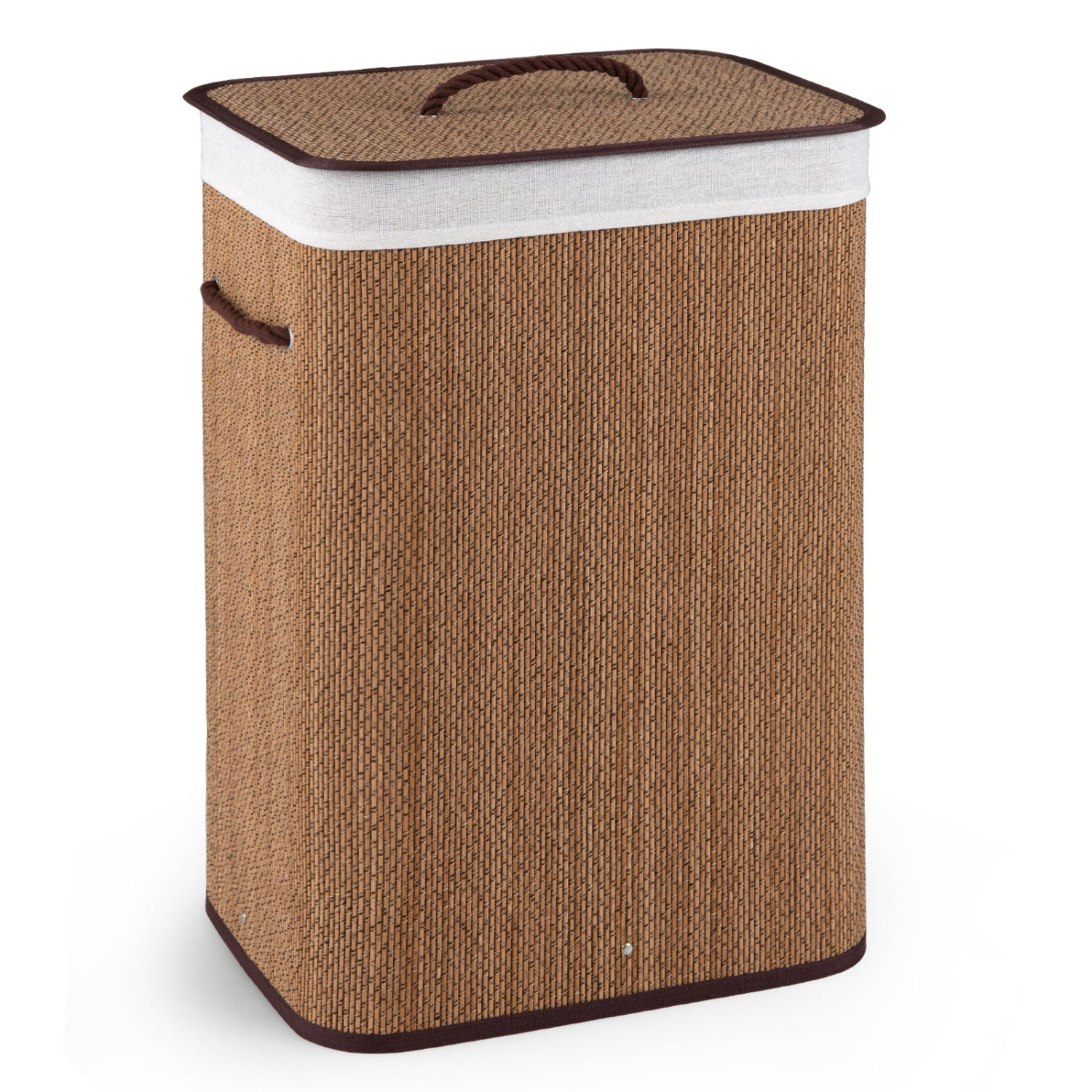 19 Gal Capacity Bamboo Clothes Hamper with Removable Liner and Portable Handles, Brown Laundry Baskets at Gallery Canada