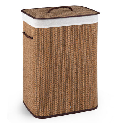 19 Gal Capacity Bamboo Clothes Hamper with Removable Liner and Portable Handles, Brown Laundry Baskets at Gallery Canada