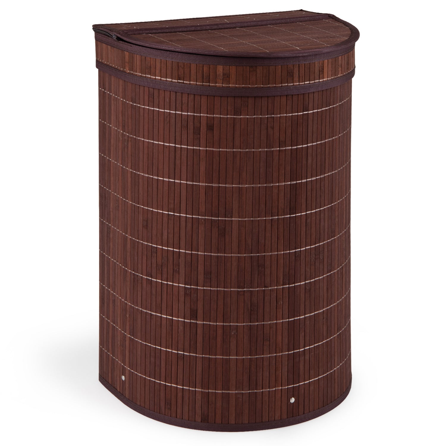 19 Gal Capacity Bamboo Laundry Hamper with Zippered Lid, Brown Laundry Baskets at Gallery Canada