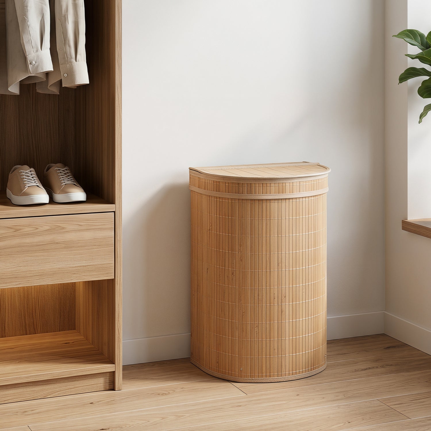 19 Gal Capacity Bamboo Laundry Hamper with Zippered Lid, Natural Laundry Baskets at Gallery Canada