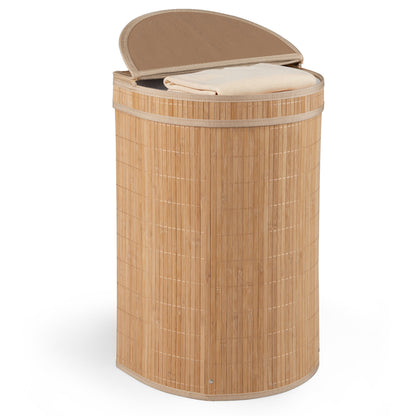 19 Gal Capacity Bamboo Laundry Hamper with Zippered Lid, Natural Laundry Baskets Natural at Gallery Canada