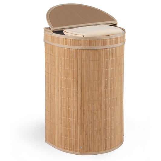19 Gal Capacity Bamboo Laundry Hamper with Zippered Lid, Natural Laundry Baskets Natural at Gallery Canada