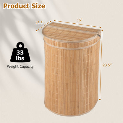 19 Gal Capacity Bamboo Laundry Hamper with Zippered Lid, Natural Laundry Baskets at Gallery Canada