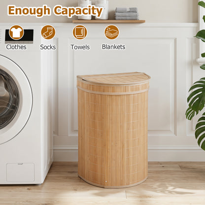 19 Gal Capacity Bamboo Laundry Hamper with Zippered Lid, Natural Laundry Baskets at Gallery Canada