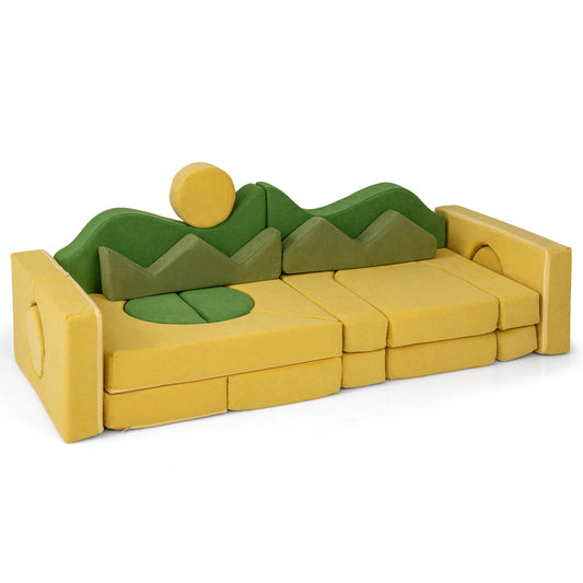19 Pieces Modular Kids Play Couch for Inspiring Creativity Kids Chairs & Seating Sunrise Yellow at Gallery Canada