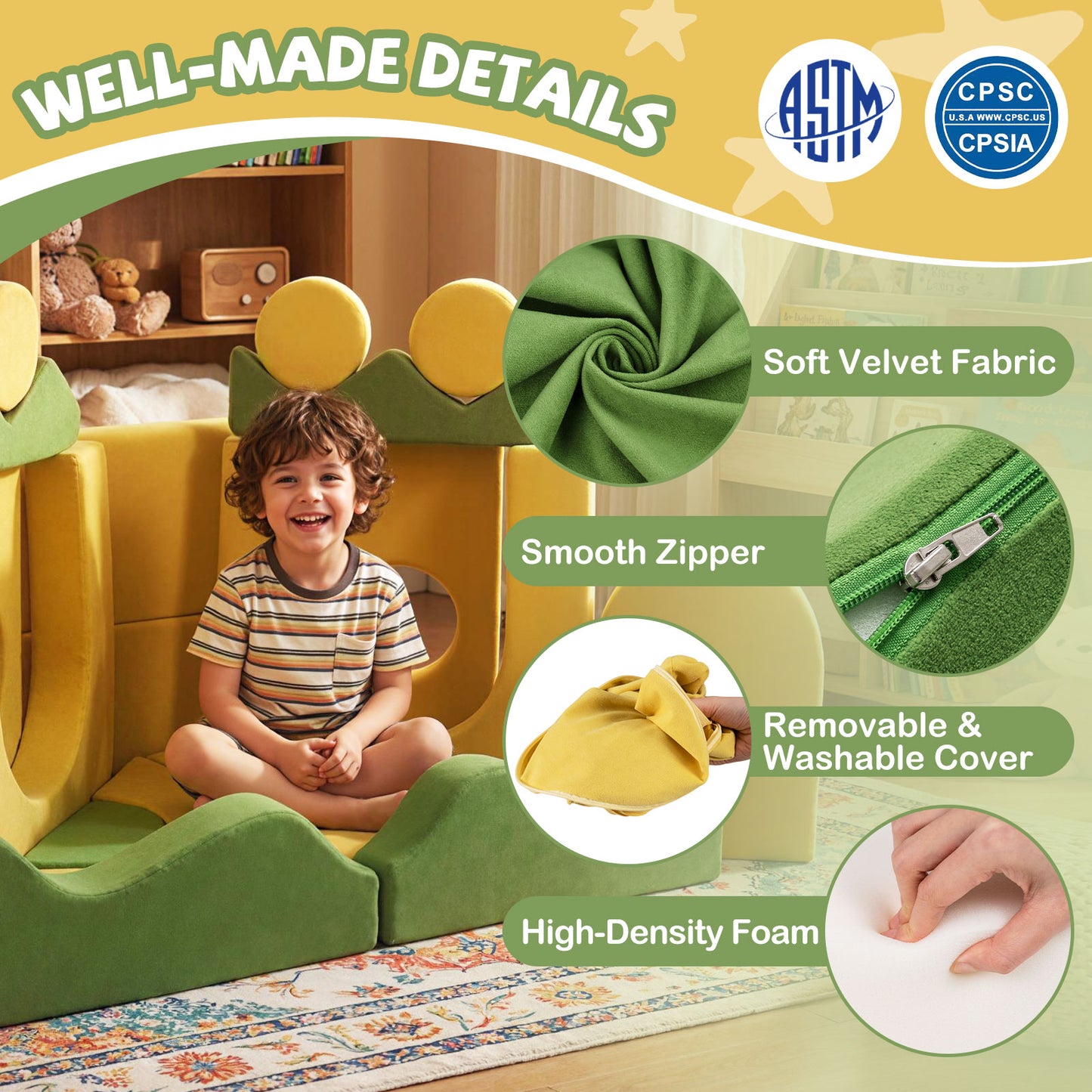 19 Pieces Modular Kids Play Couch for Inspiring Creativity Kids Chairs & Seating at Gallery Canada