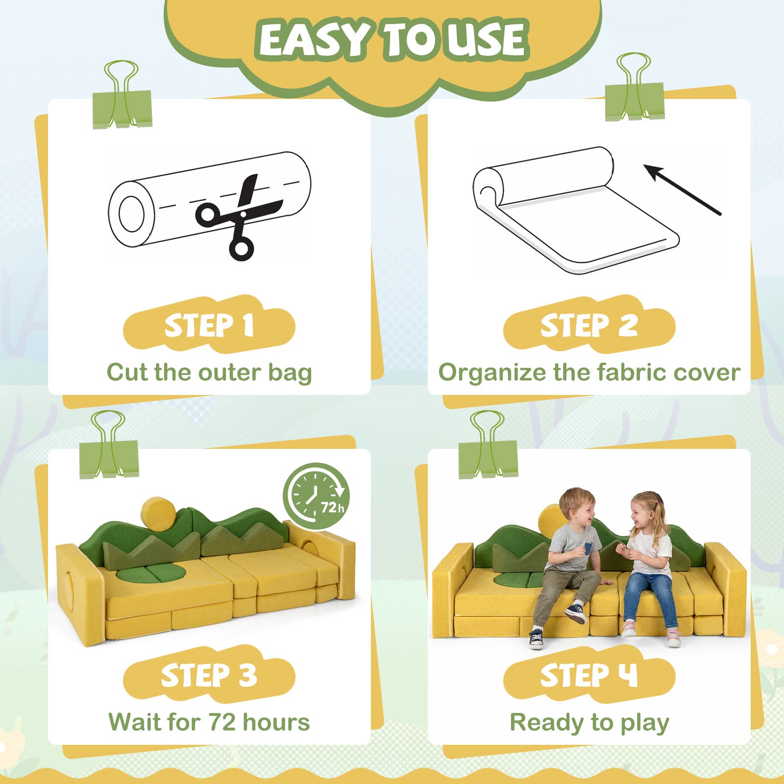 19 Pieces Modular Kids Play Couch for Inspiring Creativity Kids Chairs & Seating at Gallery Canada