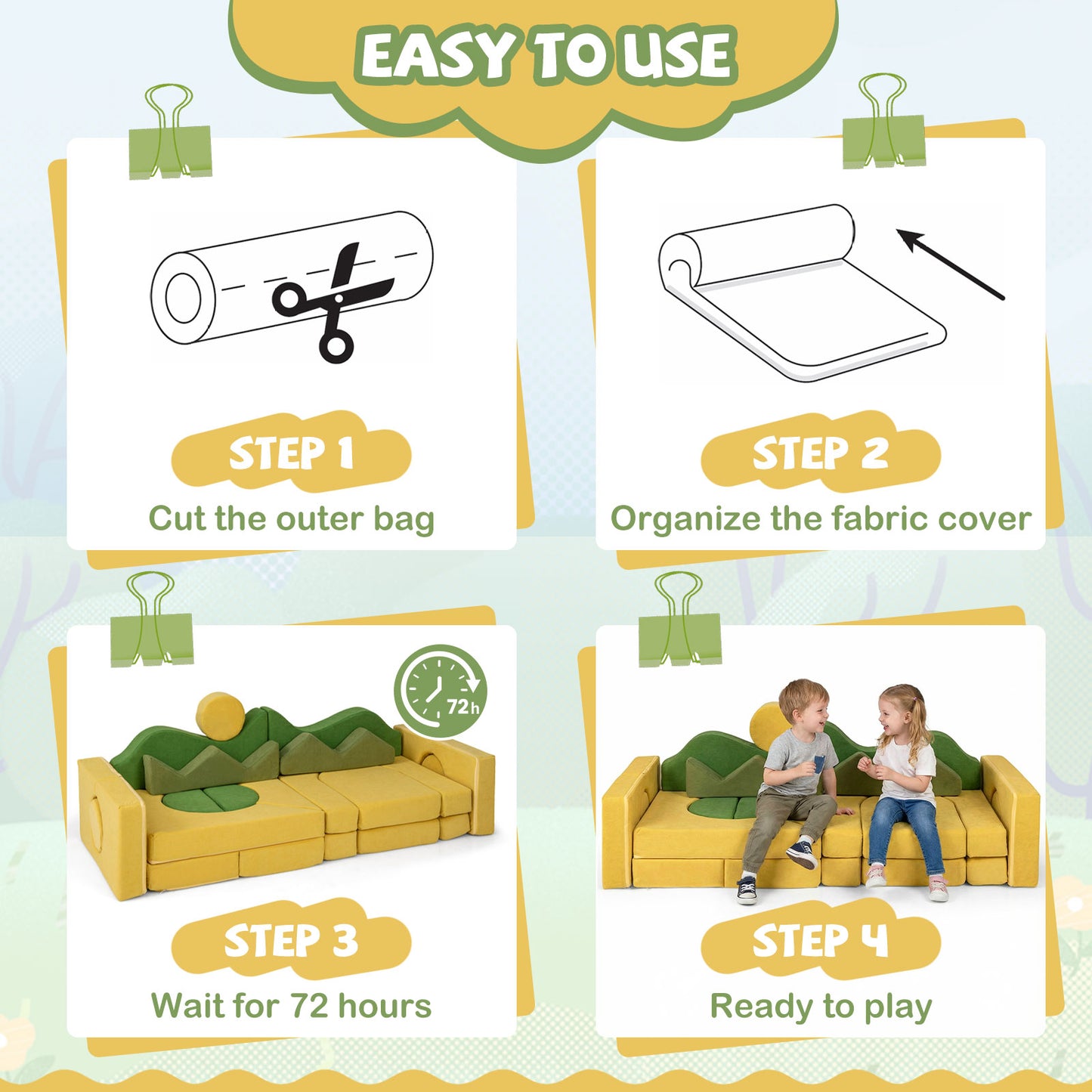 19 Pieces Modular Kids Play Couch for Inspiring Creativity Kids Chairs & Seating at Gallery Canada
