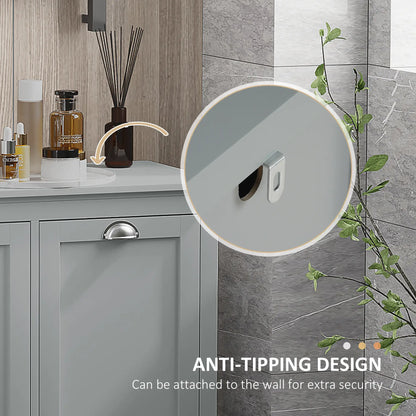 Tilt-Out Laundry Cabinet, Bathroom Organizer, Two-Compartment Hamper, Grey Bathroom Cabinets at Gallery Canada