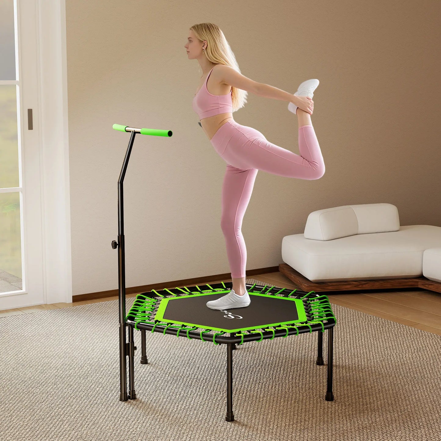 45" Rebounder Trampoline for Adults, Mini Fitness Trampoline with Adjustable Handle Trampolines at Gallery Canada