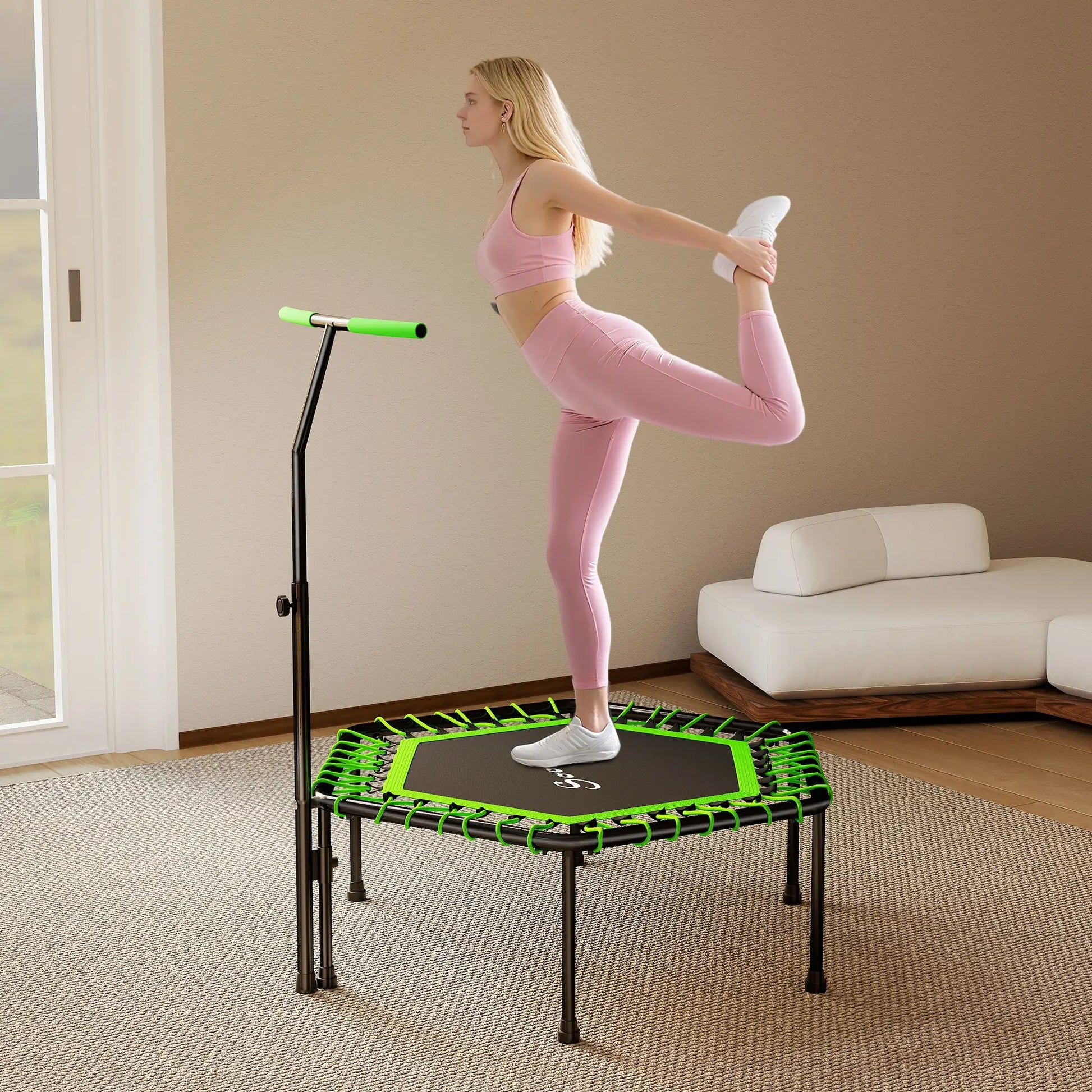 45" Rebounder Trampoline for Adults, Mini Fitness Trampoline with Adjustable Handle Trampolines at Gallery Canada