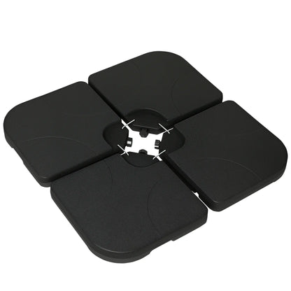 4 Piece Umbrella Base Stand, U Locking, 132 lb Water or 172 lb Sand, Black Umbrella Bases at Gallery Canada