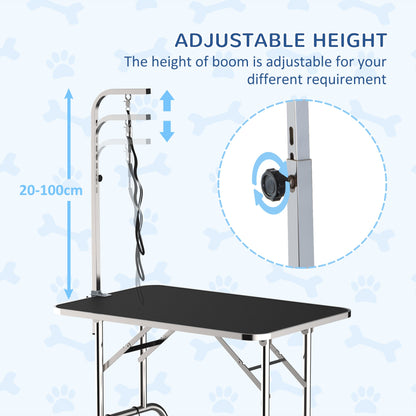 36-inch Dog Grooming Table Stainless Steel QUALITY GUARANTEED with Adjustable Arm and Basket at Gallery Canada