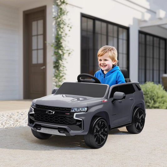 12V Licensed Chevrolet Tahoe Ride On Car, Remote Control, 3-6 Years, Grey Electric Toy Cars Grey at Gallery Canada