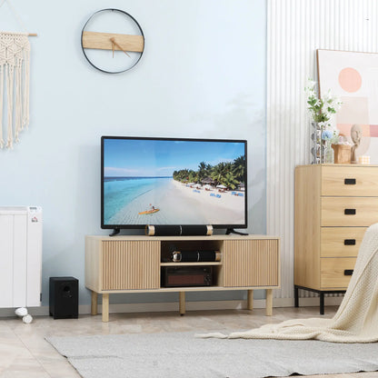 Modern TV Stand for 50" TVs, Cabinet with Storage Shelves, Natural TV Stands at Gallery Canada