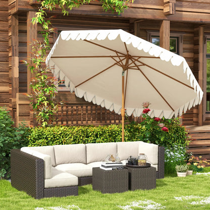 9 ft Outdoor Patio Umbrella, Push Button Tilt Crank, Cream White Sun Umbrellas at Gallery Canada