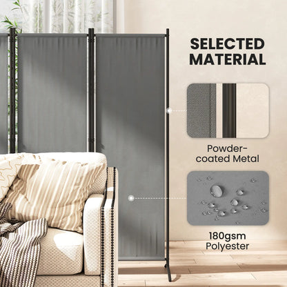 Folding Room Divider, Privacy Screen, 5.6FT Tall, Dark Grey Side Awnings at Gallery Canada