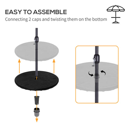 19.7" Round Patio Umbrella Table Tray, for Pool, Beach, Garden, Black Patio Umbrellas at Gallery Canada