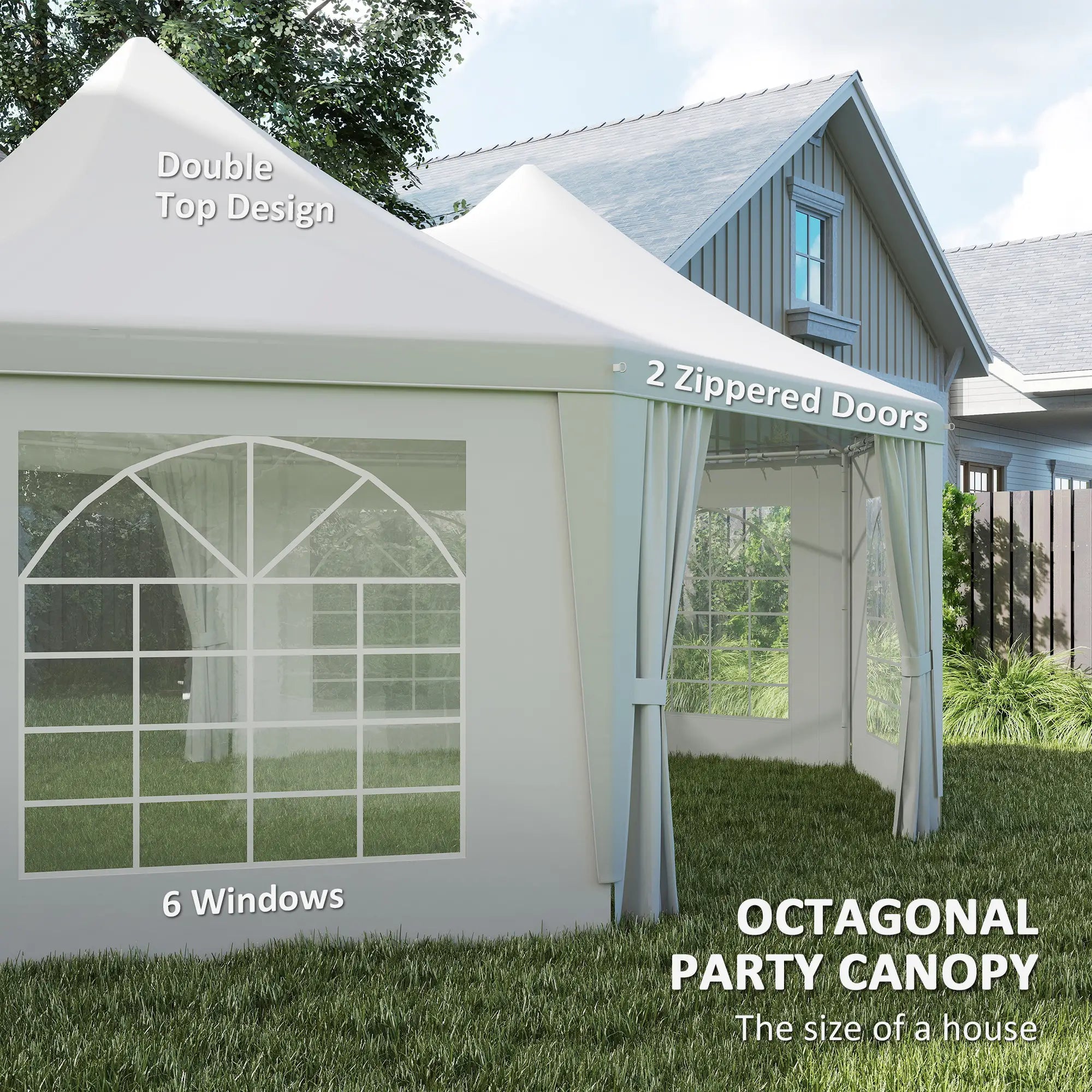 16' x 22' White High Peak Octagonal Wedding Tent, Removable Walls, White Canopy Tents at Gallery Canada