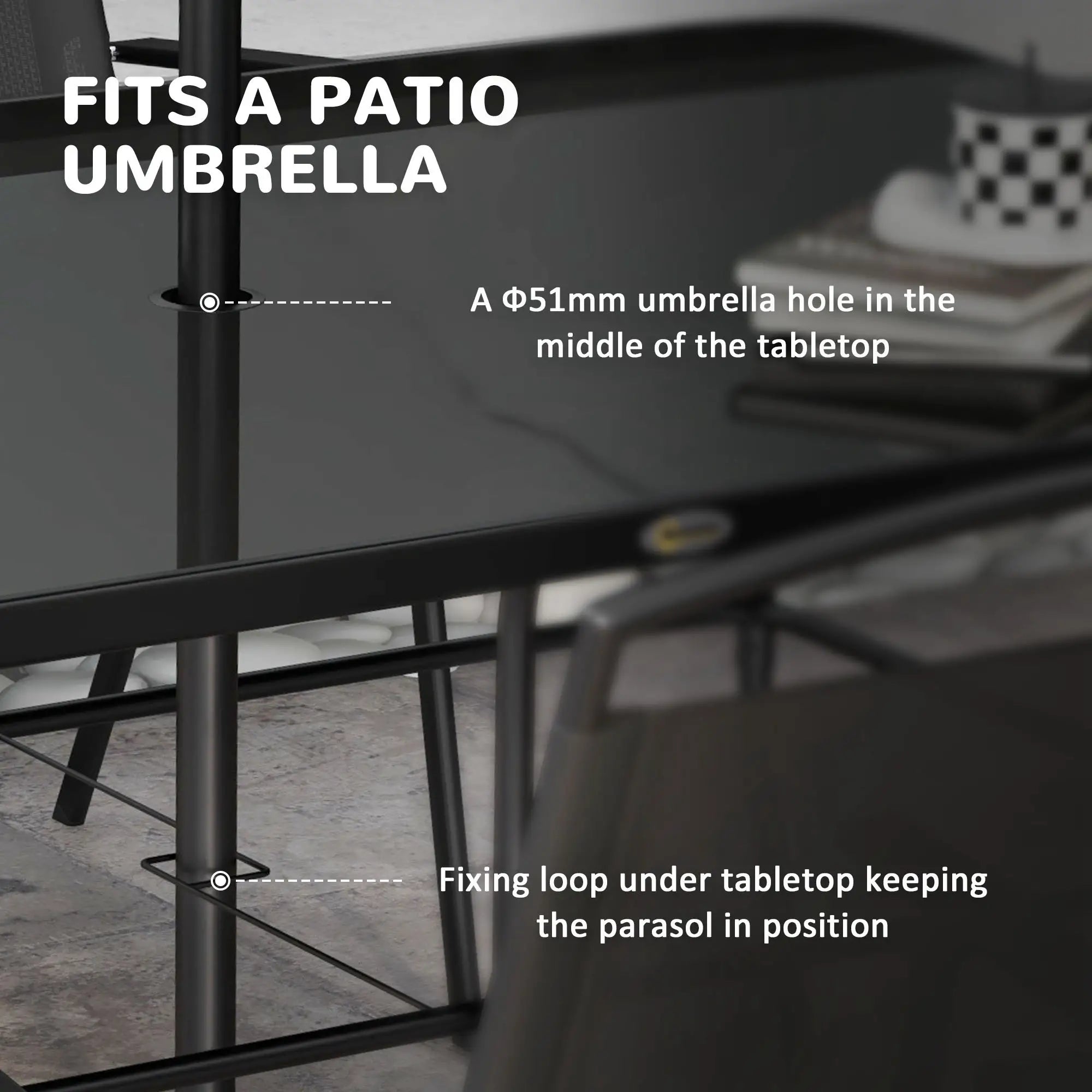 8 Piece Patio Set, 6 Folding Chairs, Rectangle Table, Outdoor Dining, Black Outdoor Dining Sets at Gallery Canada