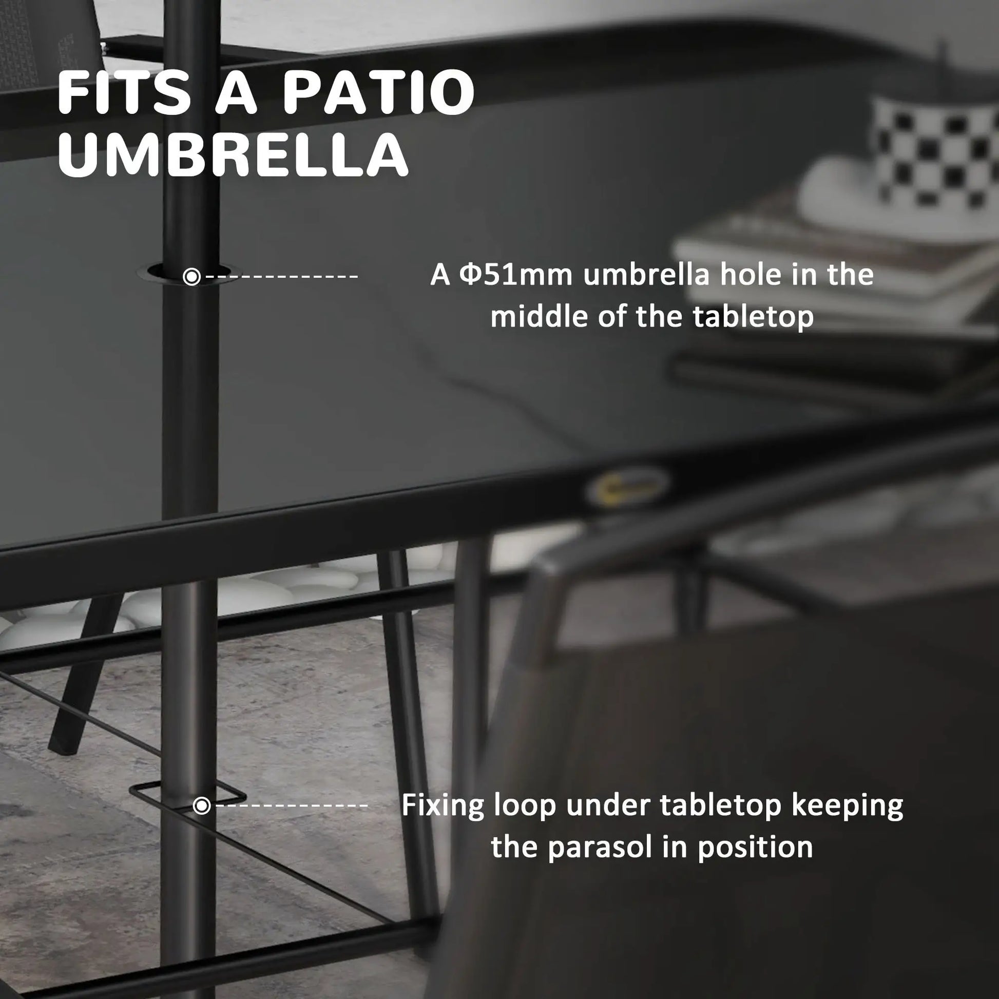 8 Piece Patio Set, 6 Folding Chairs, Rectangle Table, Outdoor Dining, Black Outdoor Dining Sets at Gallery Canada