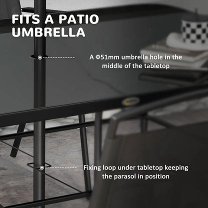 8 Piece Patio Set, 6 Folding Chairs, Rectangle Table, Outdoor Dining, Black Outdoor Dining Sets at Gallery Canada