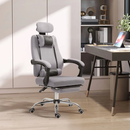 Ergonomic High Back Office Chair, Footrest, Lumbar Support, Grey Executive & Manager Chairs at Gallery Canada