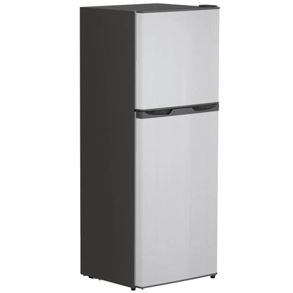 Double Door Mini Fridge with Freezer, 4.6 Cu.Ft, Silver Small Kitchen Appliances Silver, Black at Gallery Canada
