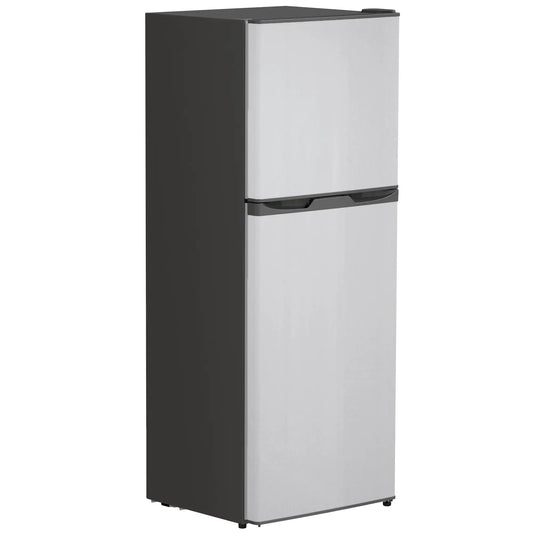 Double Door Mini Fridge with Freezer, 4.6 Cu.Ft, Silver Small Kitchen Appliances Silver, Black at Gallery Canada